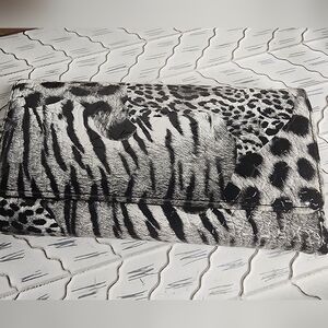 NWT Animal Print Clutch Wallet With Removable Check Book Cover